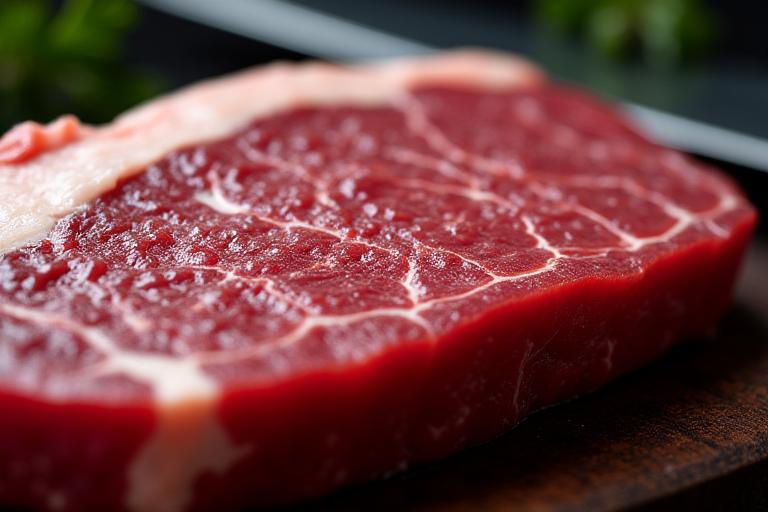 最高級A5ランク和牛の霜降りをクローズアップした写真
